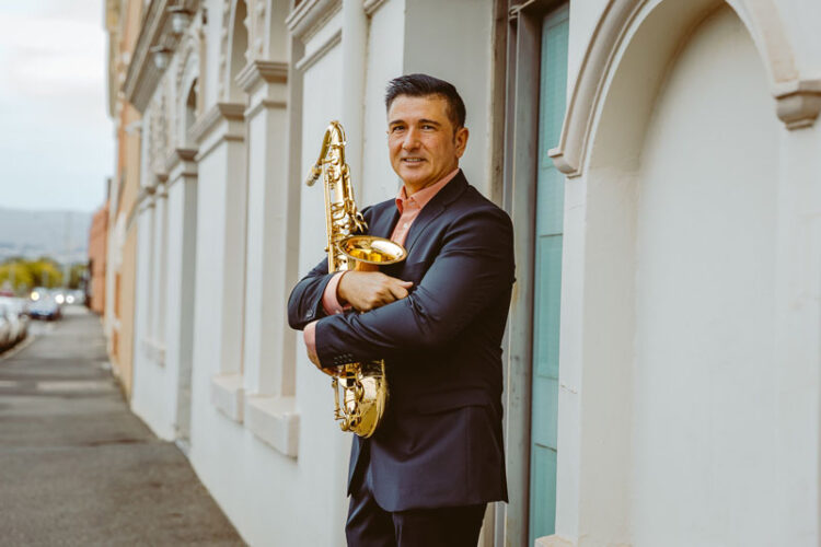 Sax player Evan Carydakis.